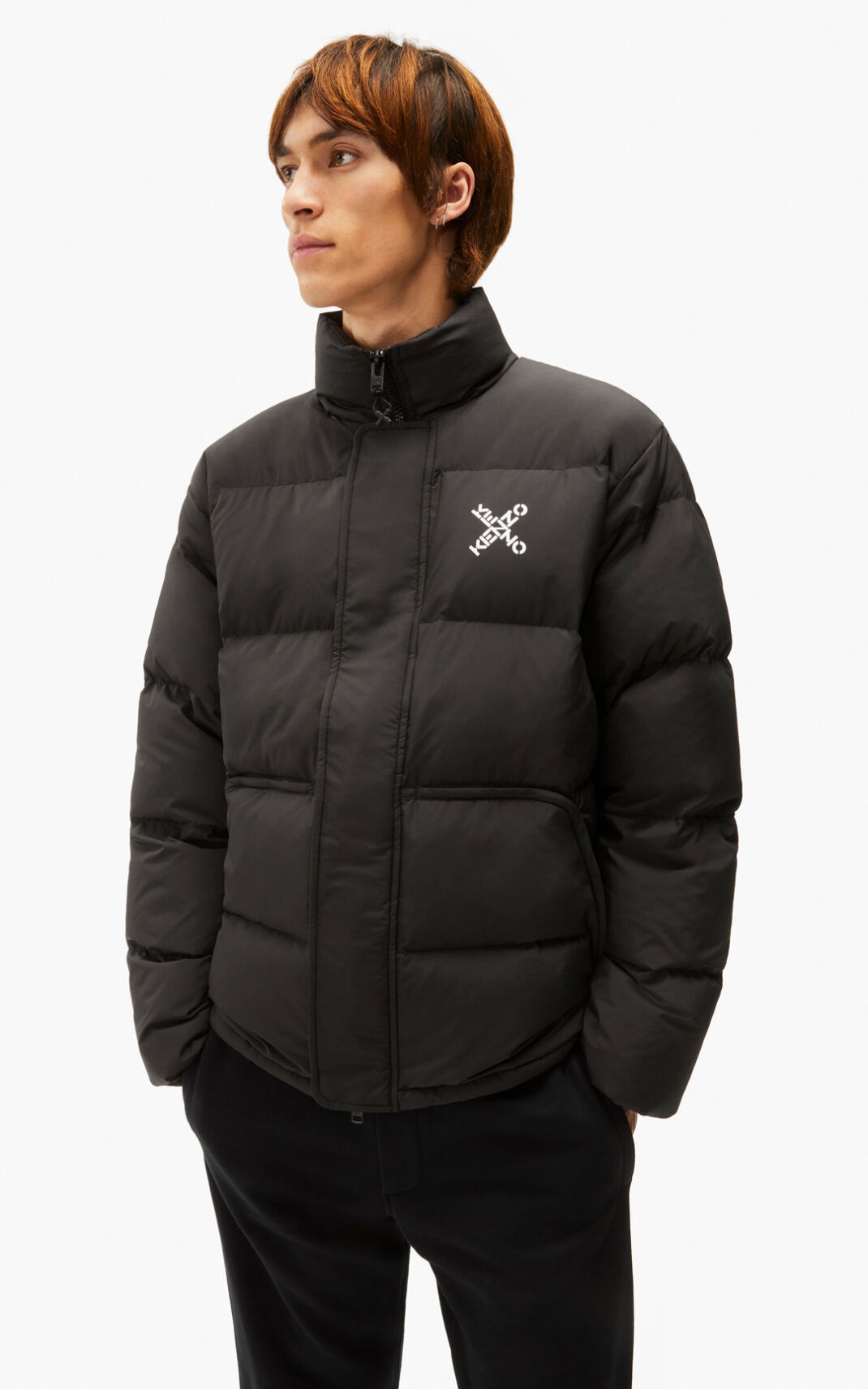 Kenzo Sport Little X Down Jacket Black For Mens 5629IRMHB